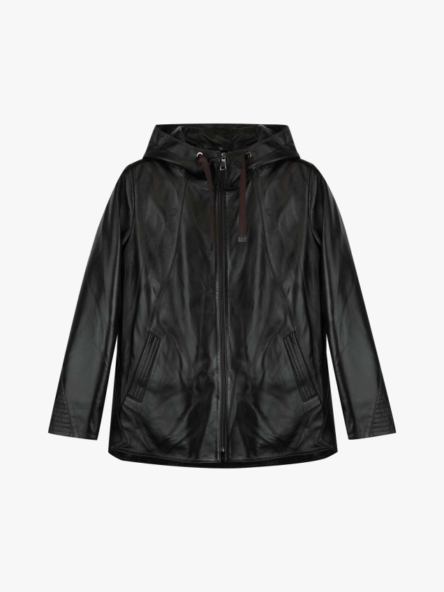 Casaco de Pele com Capuz