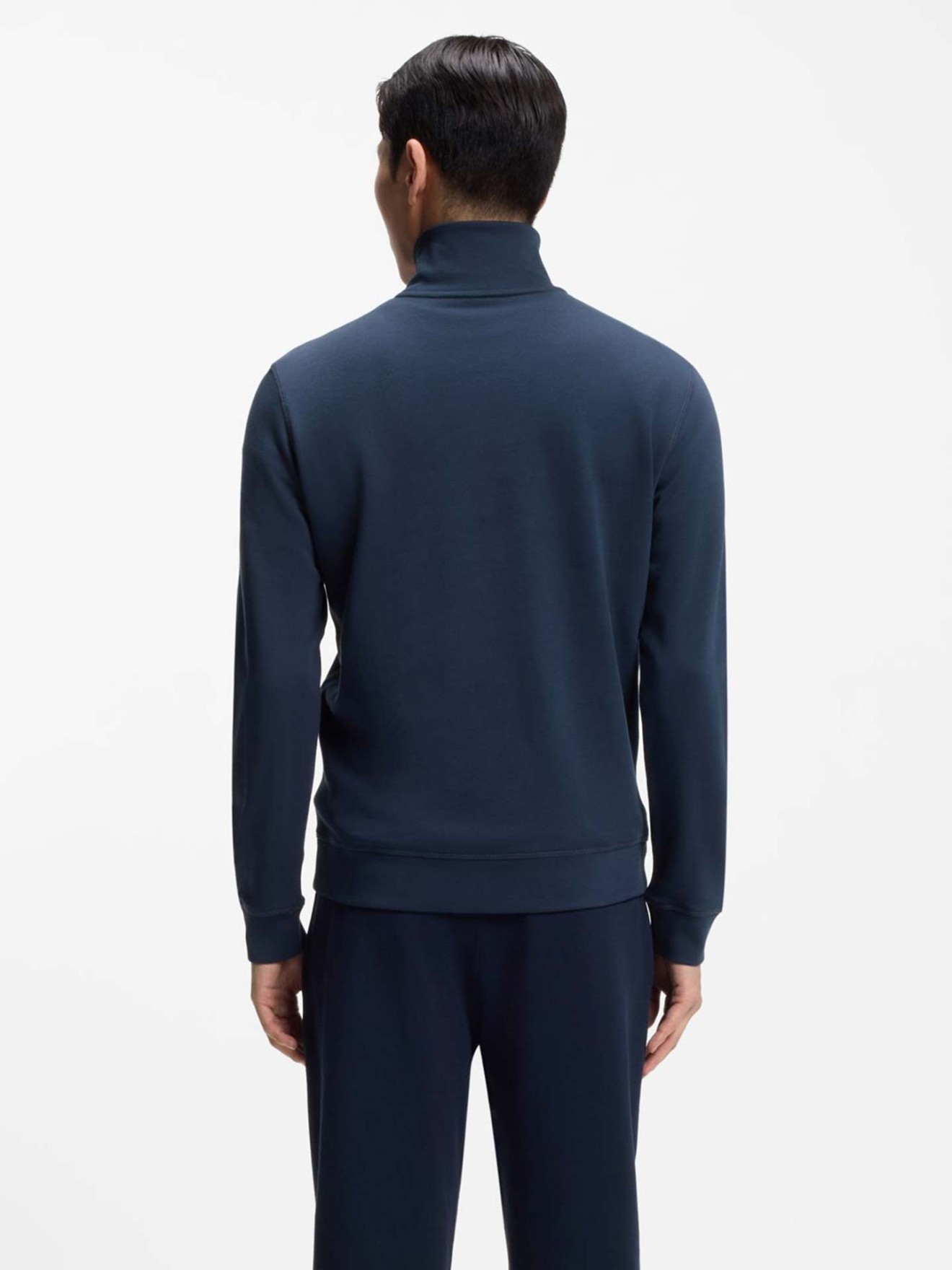 Sweatshirt com Gola de Meio-fecho