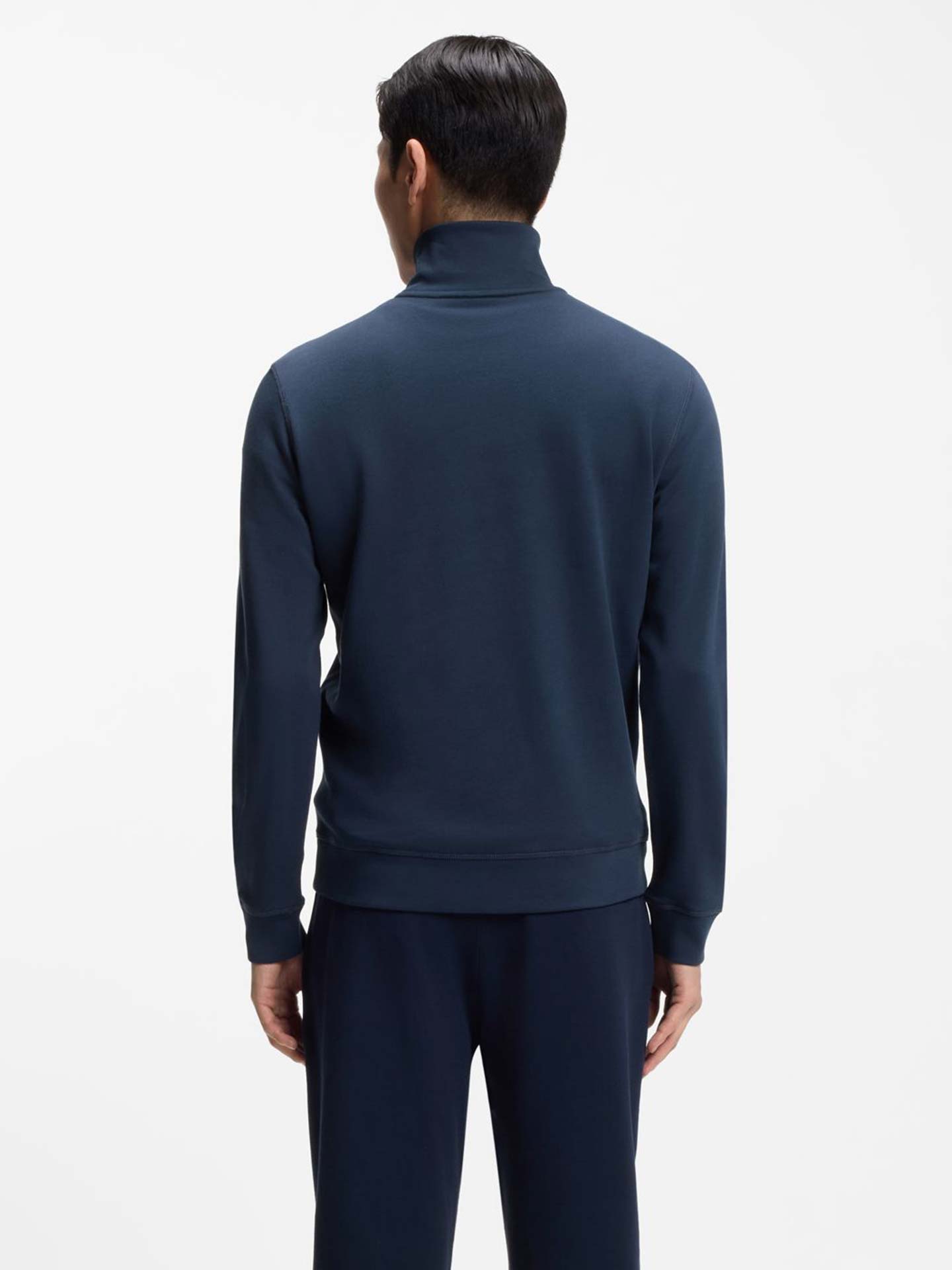 Sweatshirt com Gola de Meio-fecho