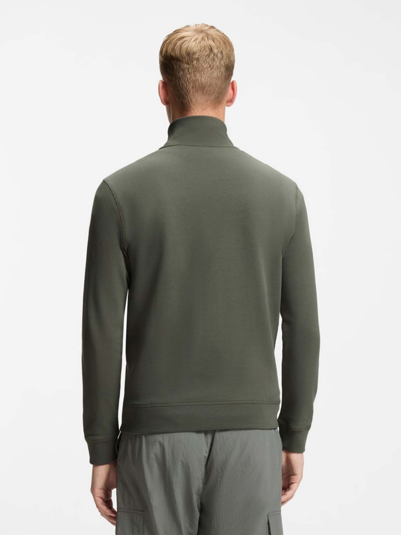 Sweatshirt com Gola de Meio-fecho
