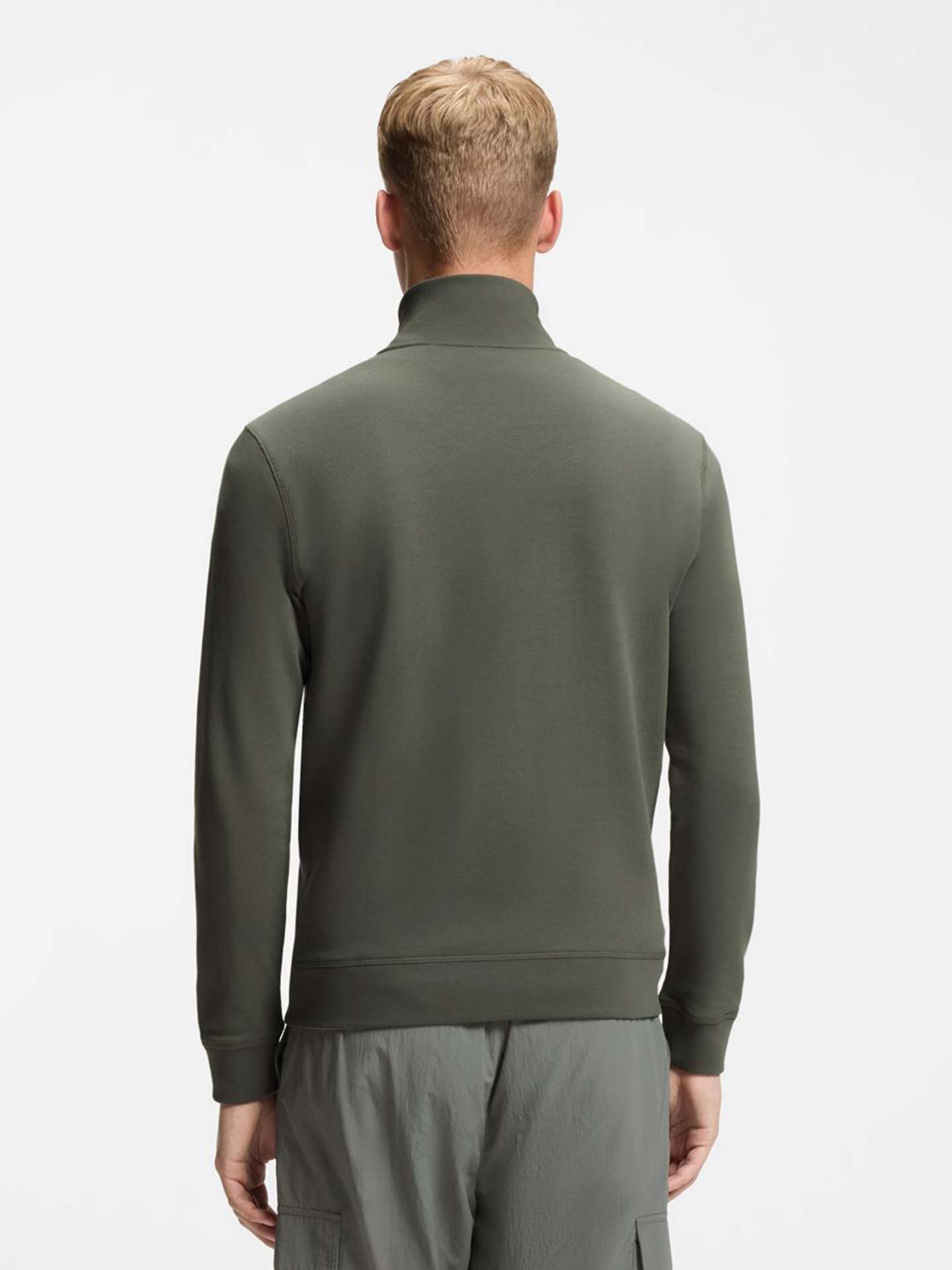 Sweatshirt com Gola de Meio-fecho
