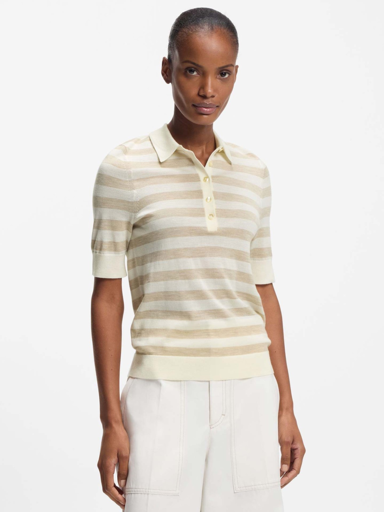 Polo de Manga Curta em Lã