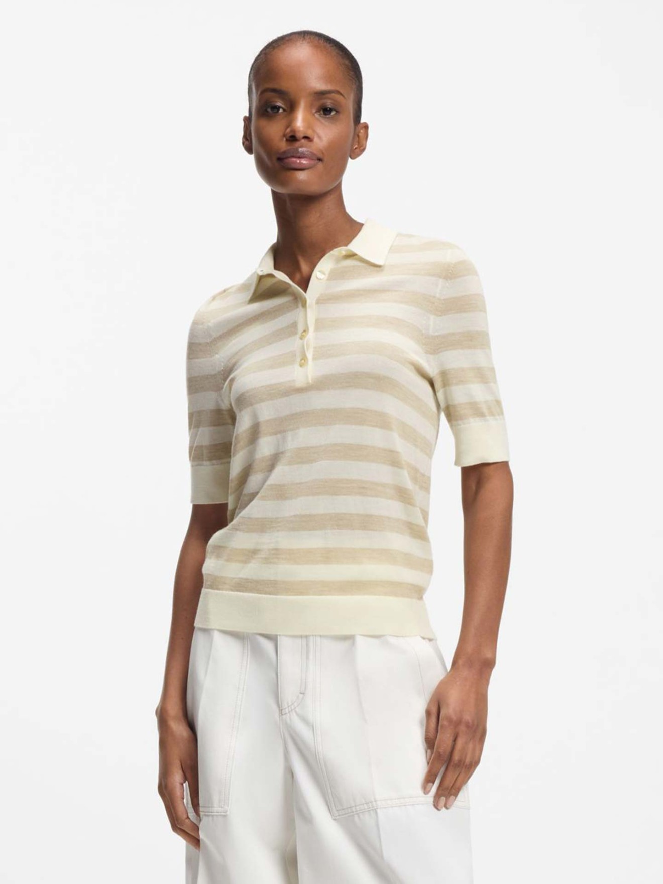 Polo de Manga Curta em Lã