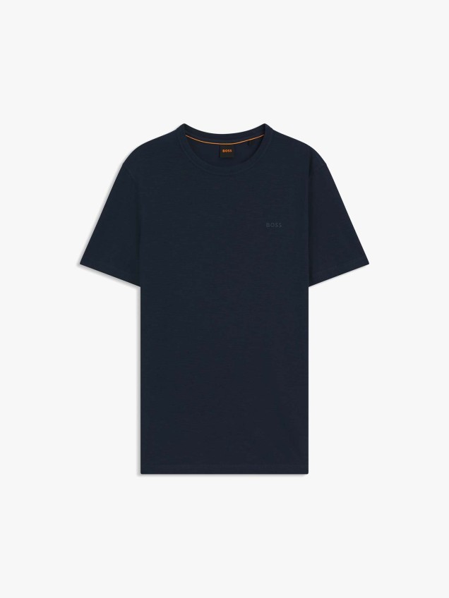 T-shirt de Algodão Slub com Logótipo