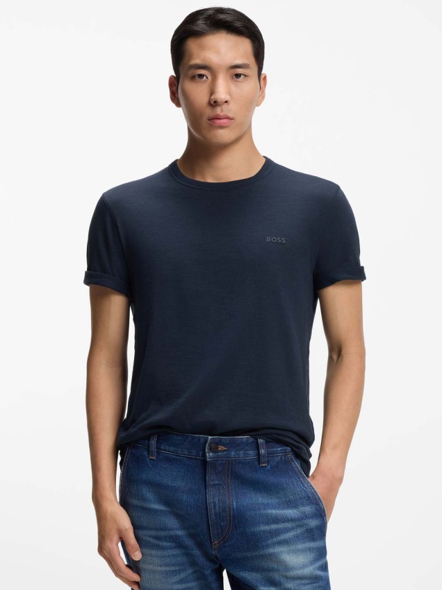 T-shirt de Algod�o Slub com Log�tipo