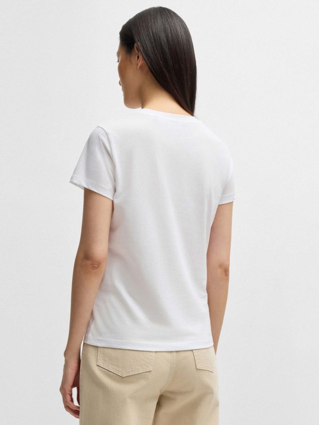 T-shirt com Logótipo em Strass