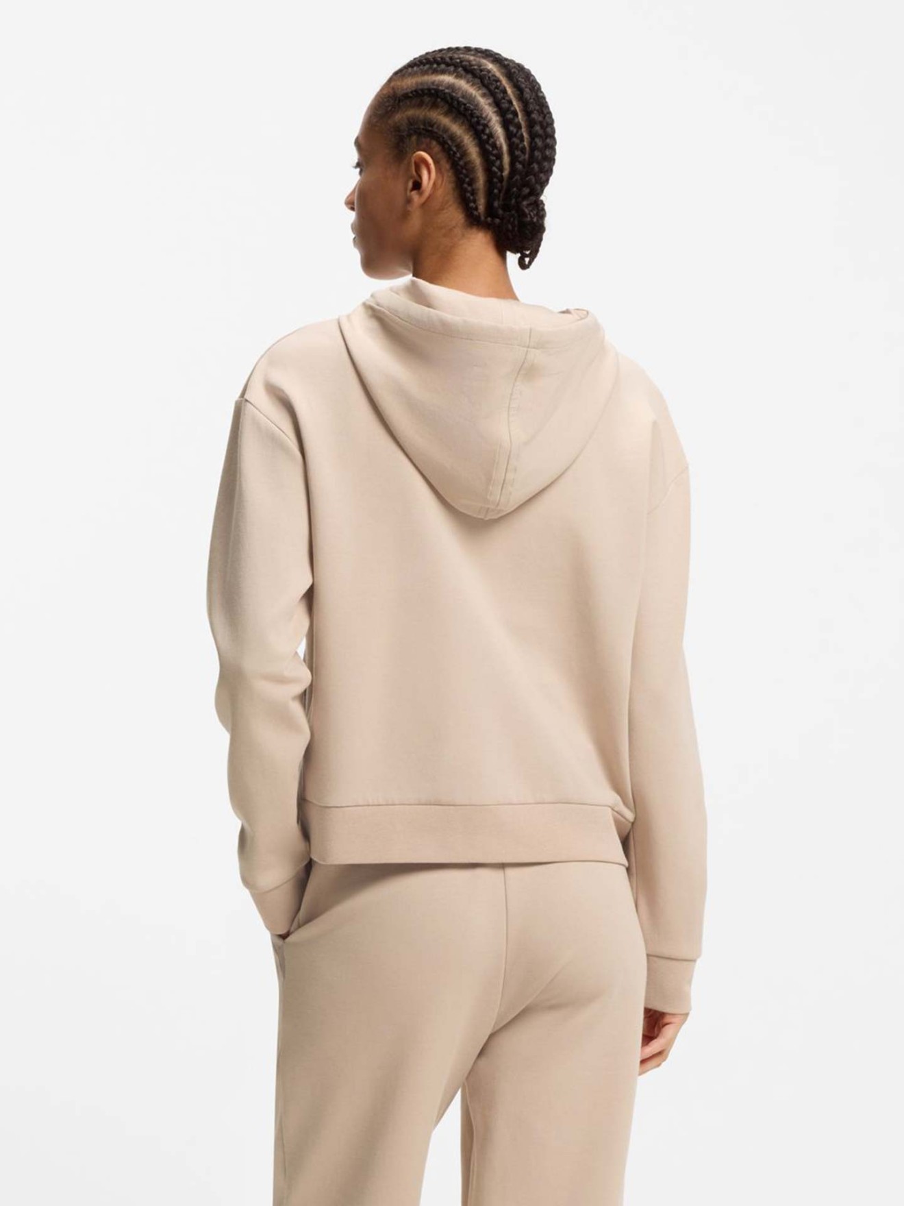 Casaco com Capuz e Fecho de Correr com Monograma