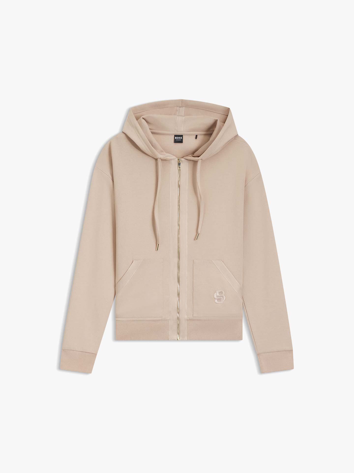 Casaco com Capuz e Fecho de Correr com Monograma