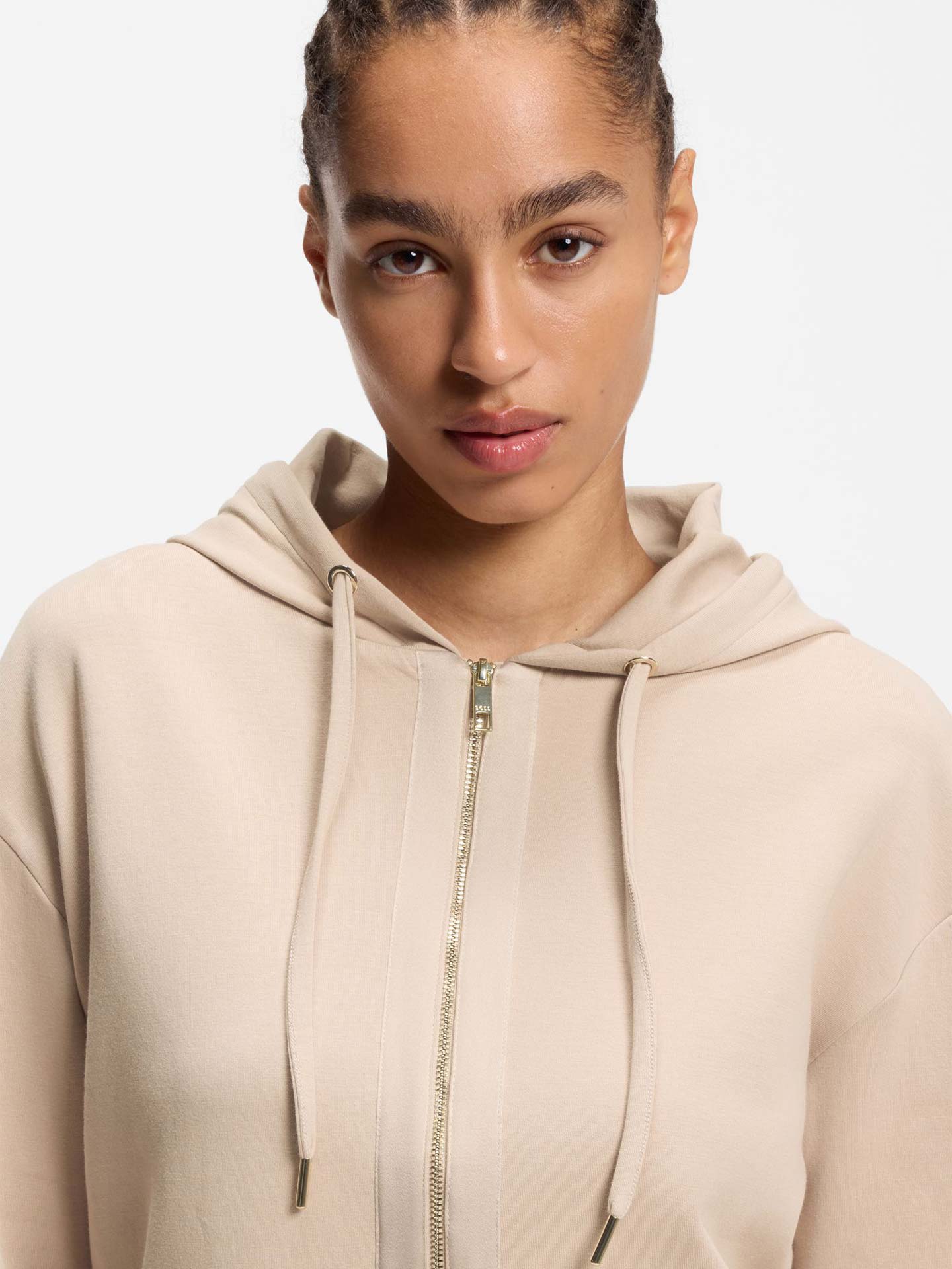 Casaco com Capuz e Fecho de Correr com Monograma