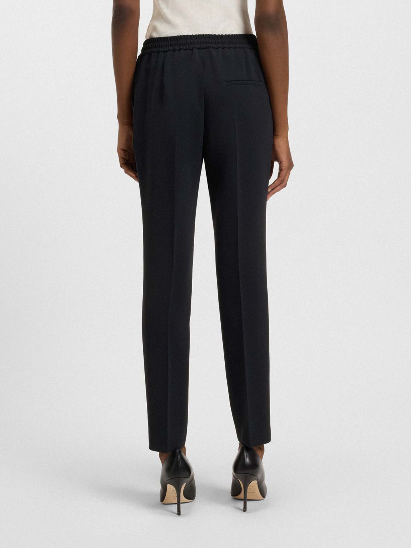 Calças Cropped com Cintura Elástica