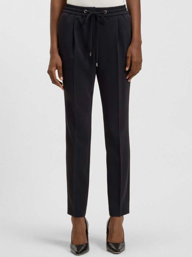 Calças Cropped com Cintura Elástica