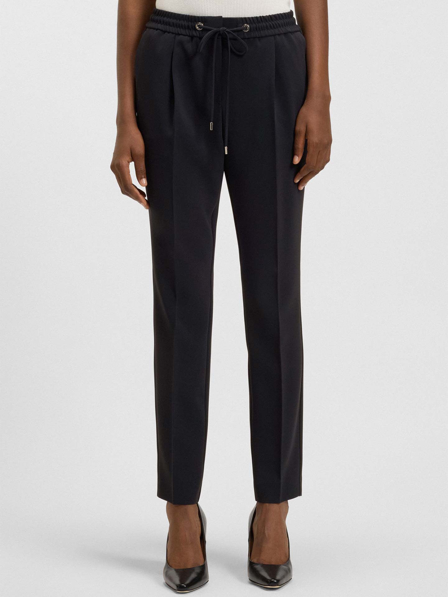 Calças Cropped com Cintura Elástica