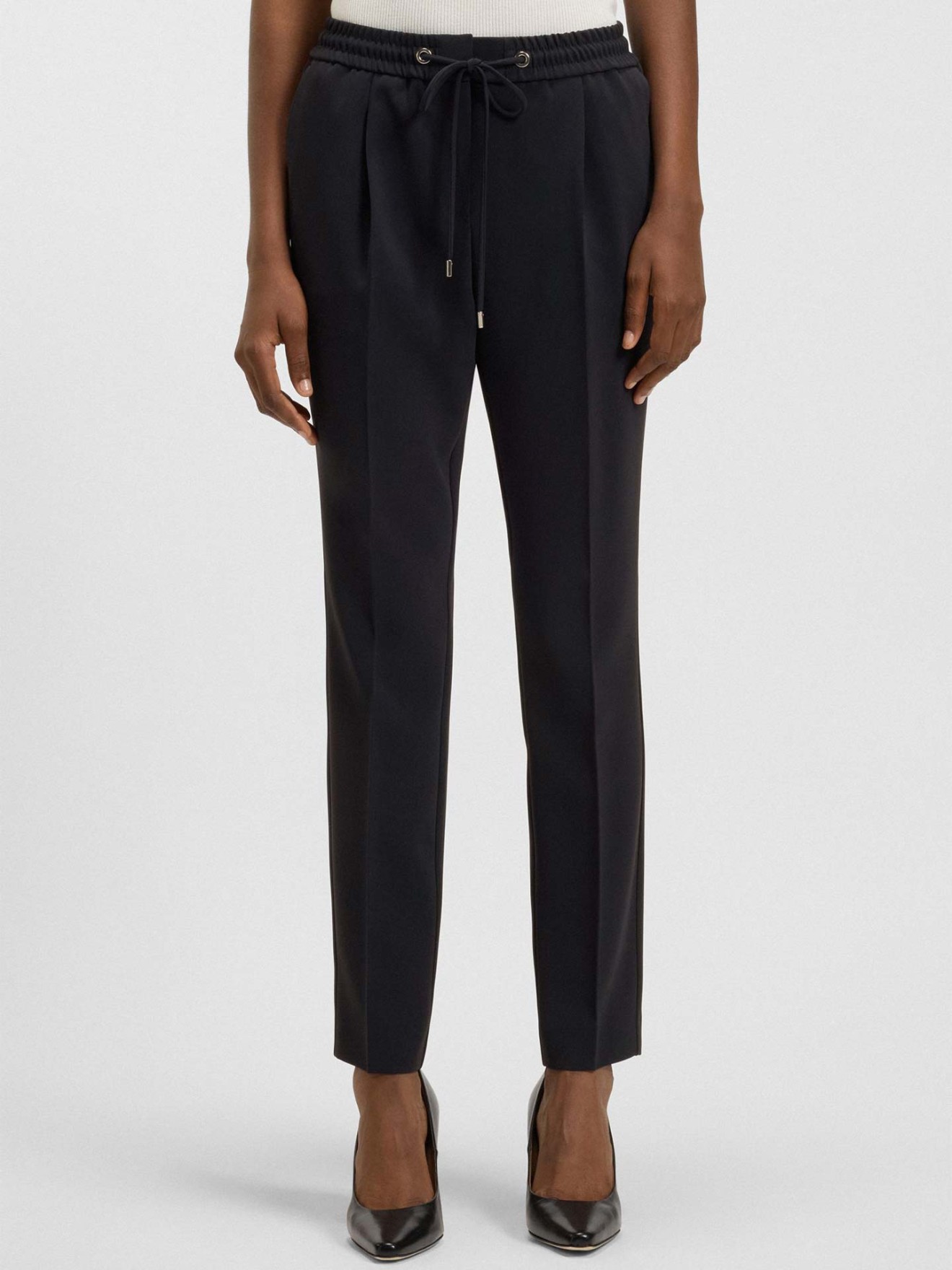 Calças Cropped com Cintura Elástica