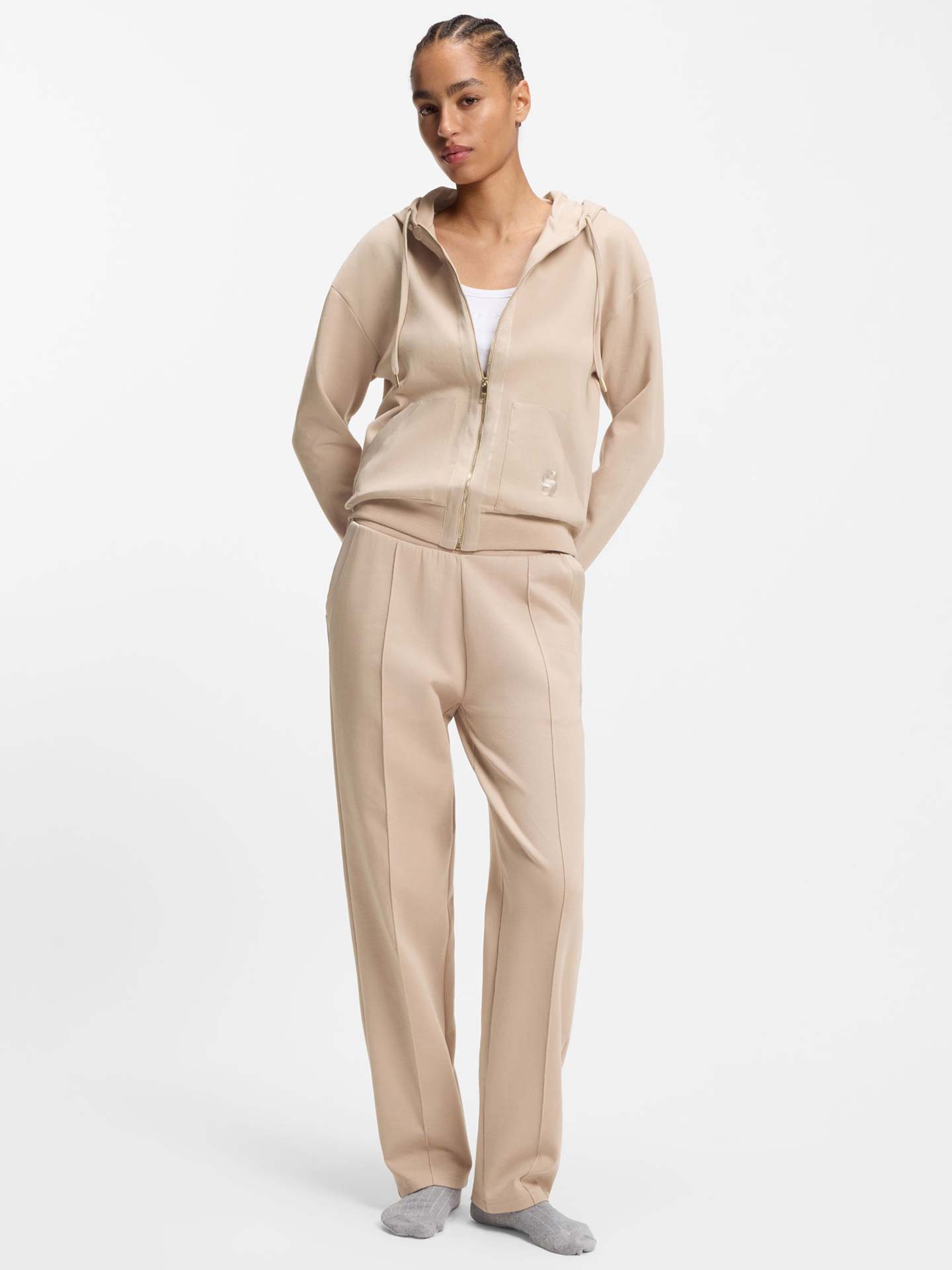 Casaco com Capuz e Fecho de Correr com Monograma