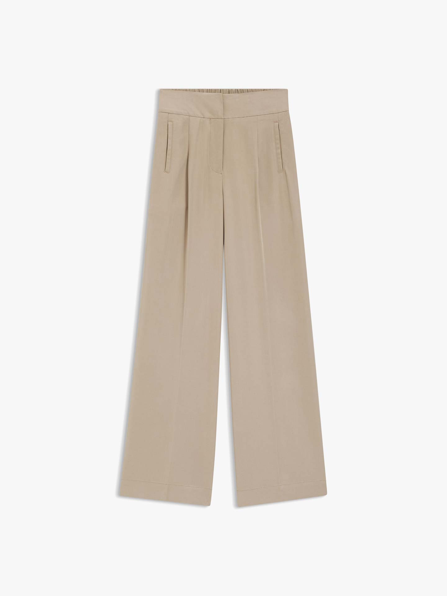 Calças de Perna Larga com Cintura Elástica