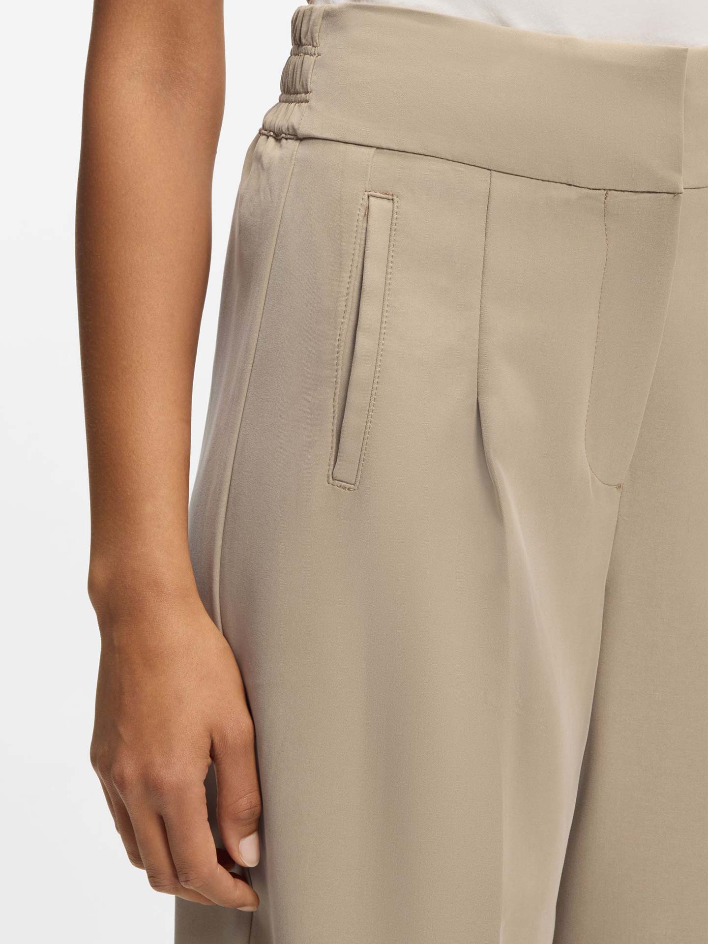 Calças de Perna Larga com Cintura Elástica