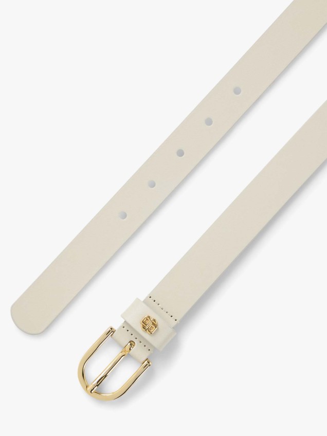 Cinto em Pele com Fivela Metálica