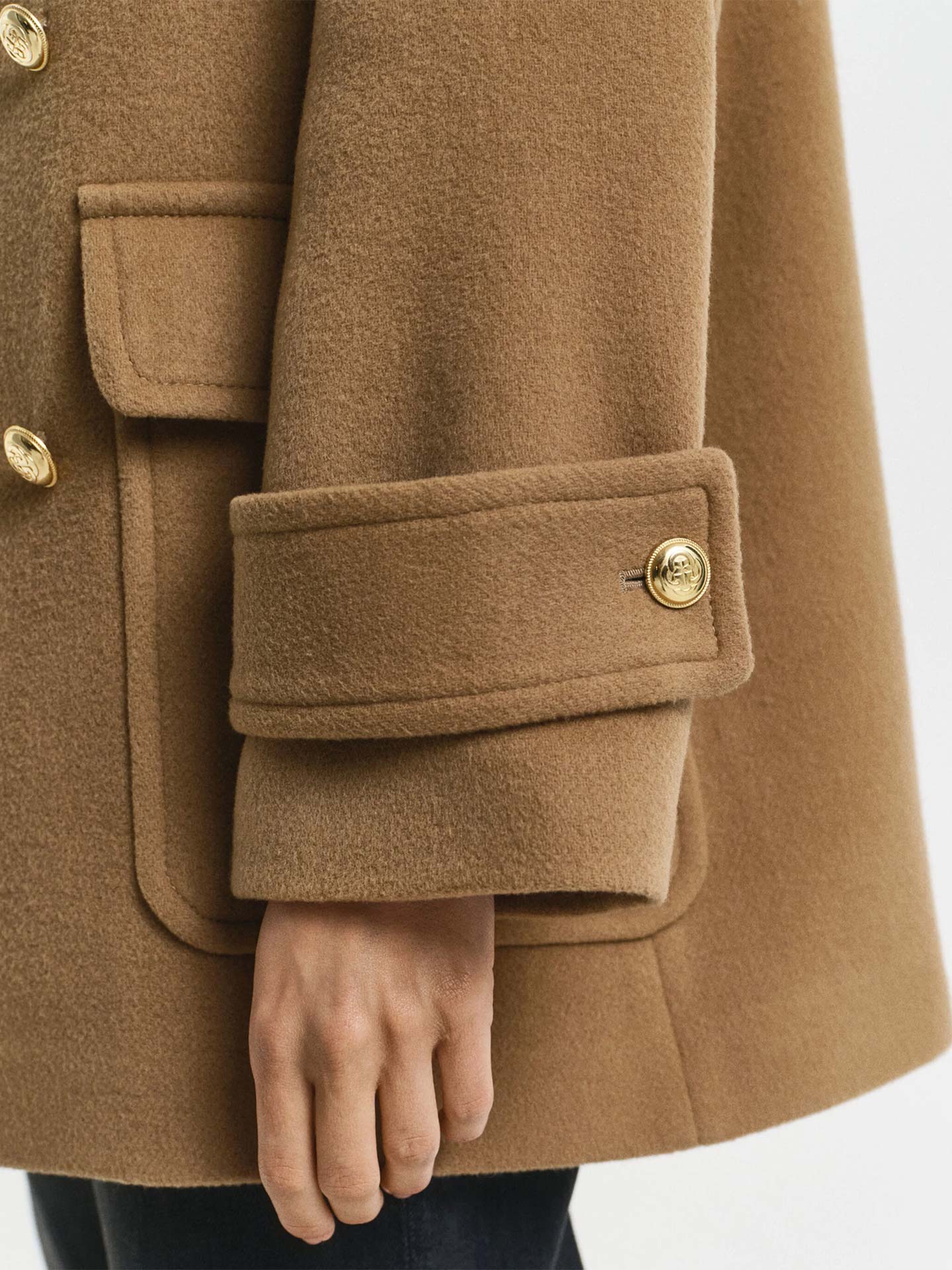 Casaco de Abotoadura Dupla em Lã