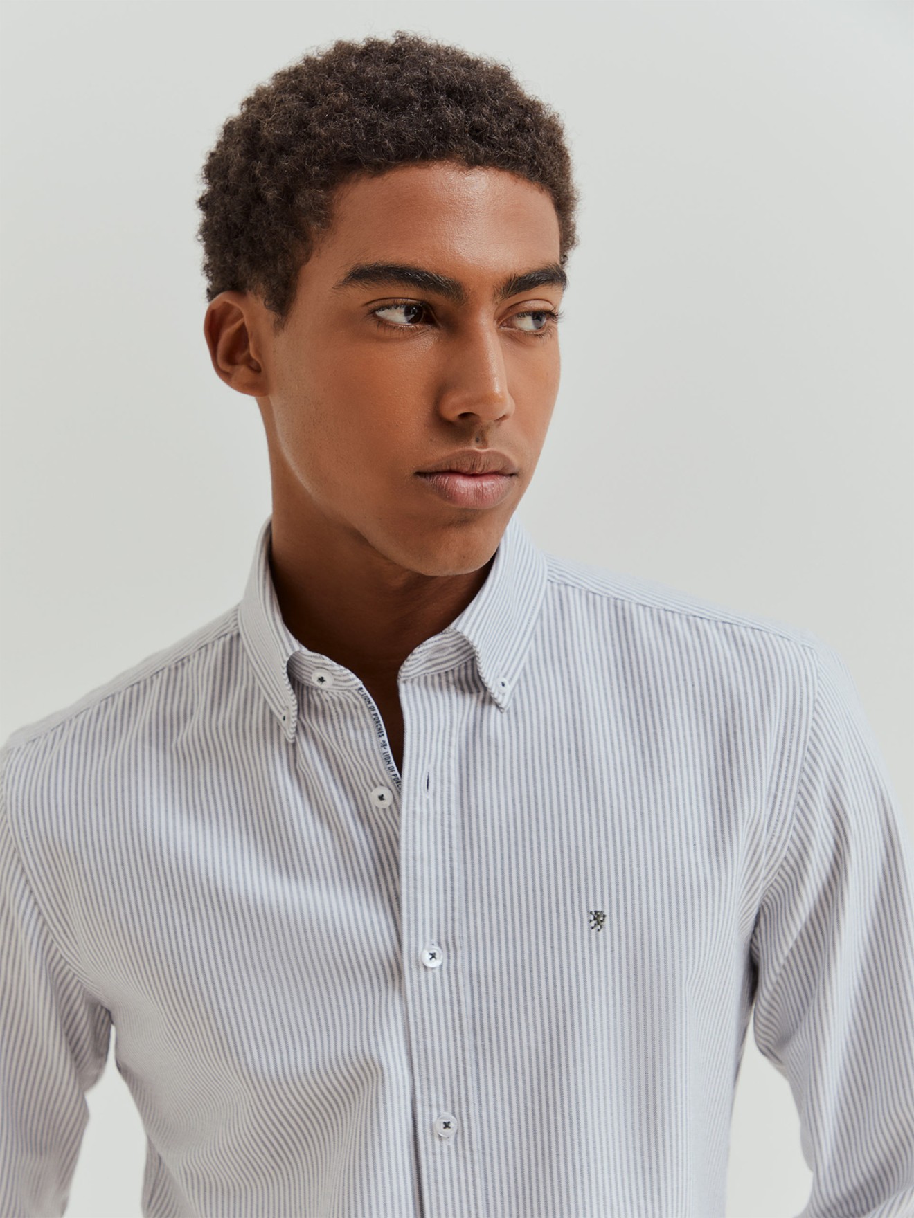 Camisa s Riscas Slim Fit