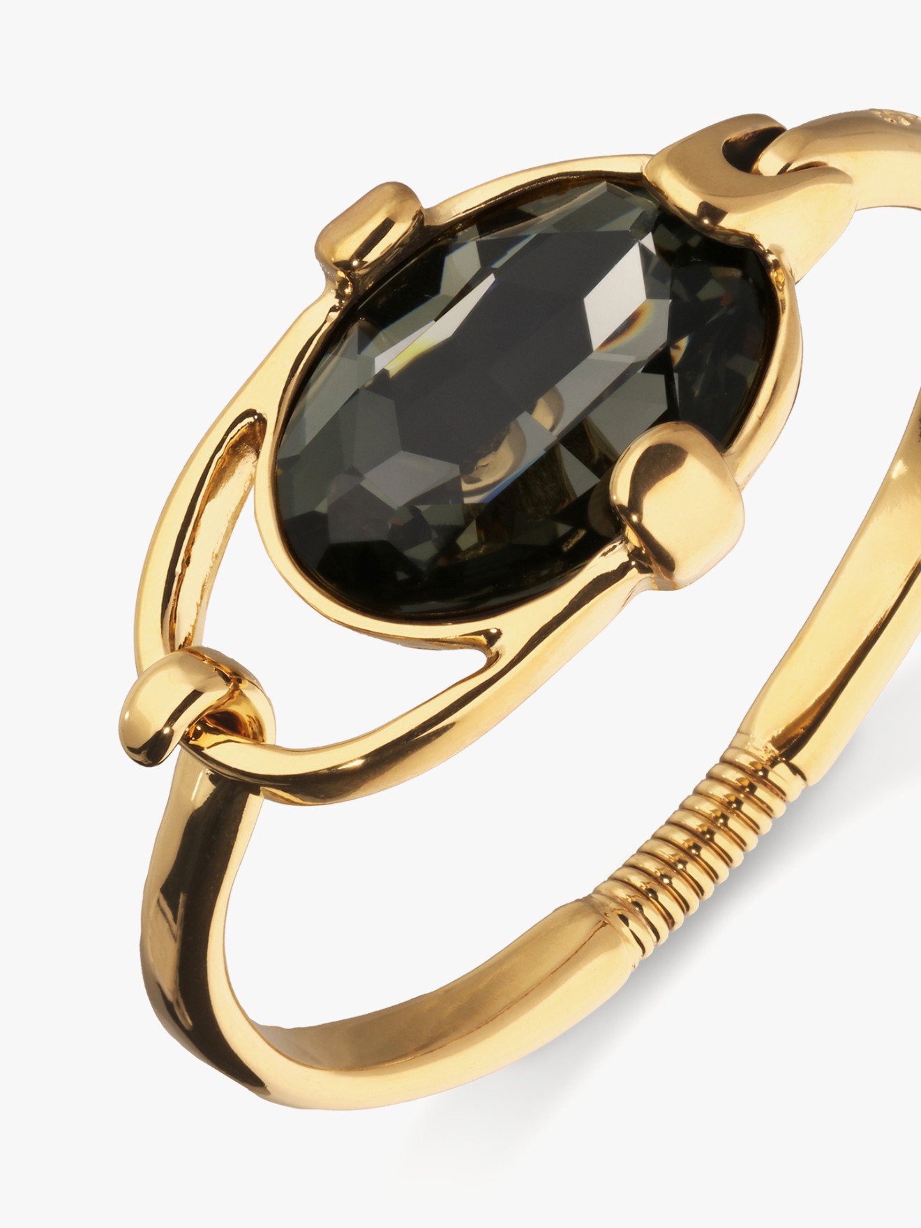 Pulseira Rgida com Cristal Oval Facetado