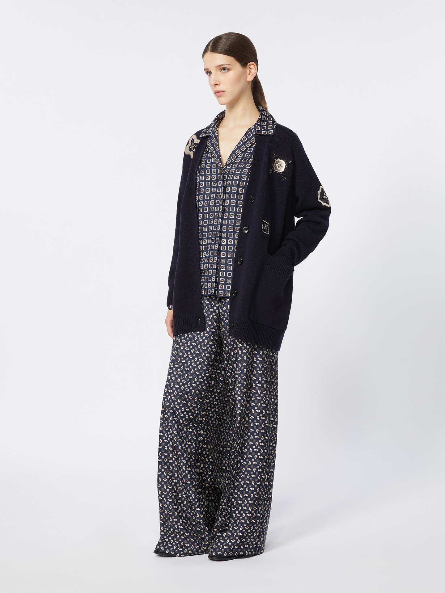 Calças Wide Leg de Seda MXMVISCHIO