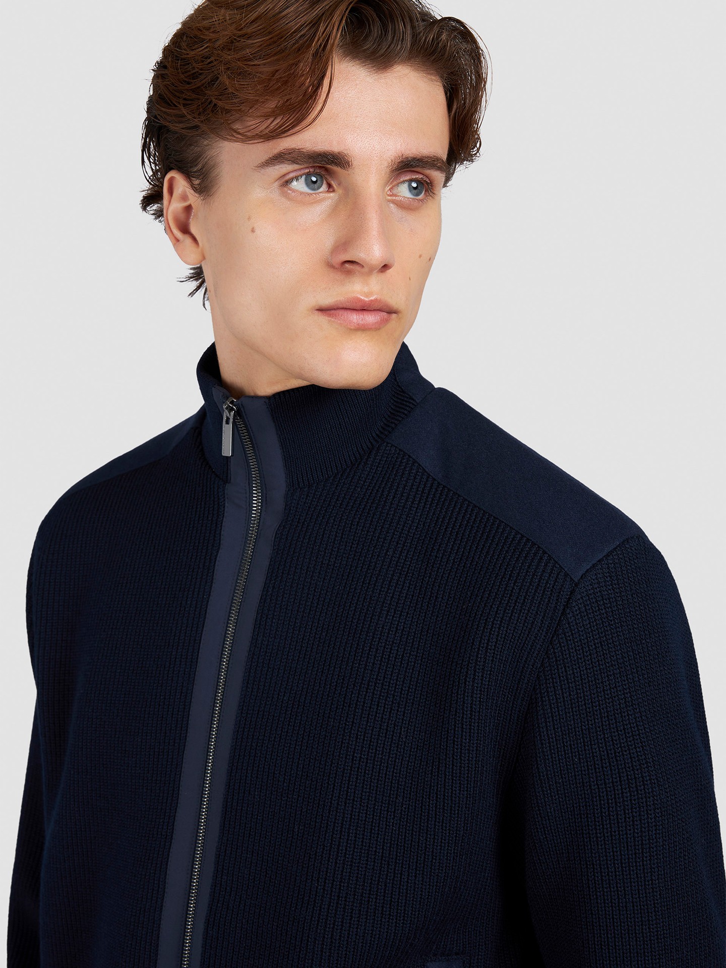 Blusão de Malha com Gola Alta