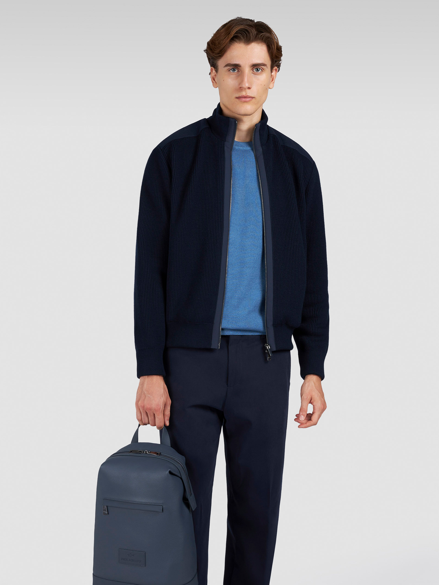 Blusão de Malha com Gola Alta