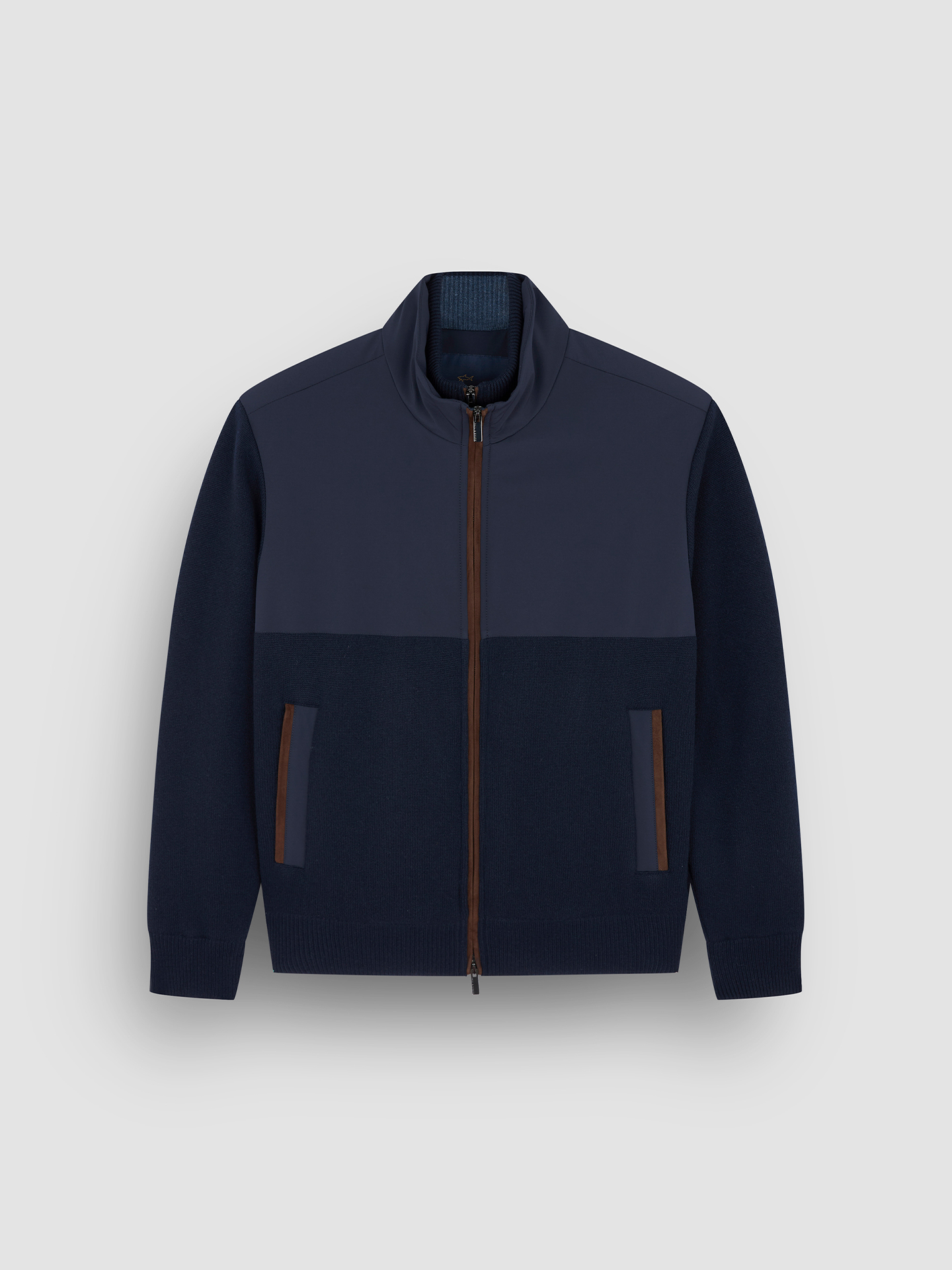 Blusão Combinado com Gola Alta