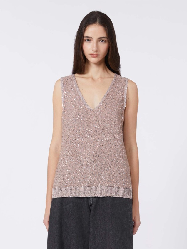 Top de Malha com Lantejoulas WKDTEMPO