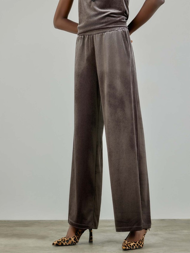 Calas de Veludo Wide Leg