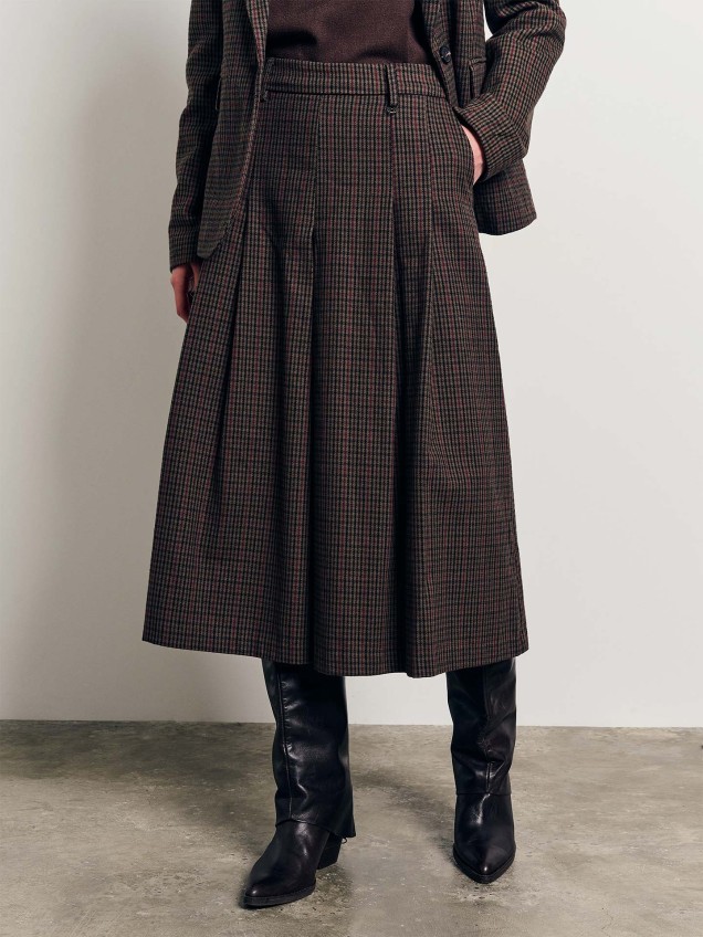 Calas Culotte com Pregas e Padro Xadrez