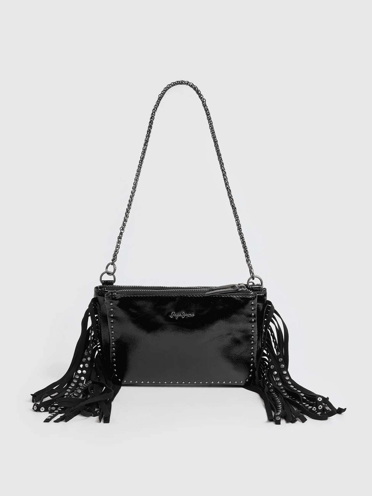 Mala de Tiracolo com Tachas e Franjas