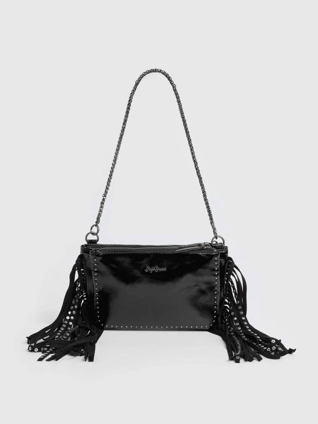 Mala de Tiracolo com Tachas e Franjas