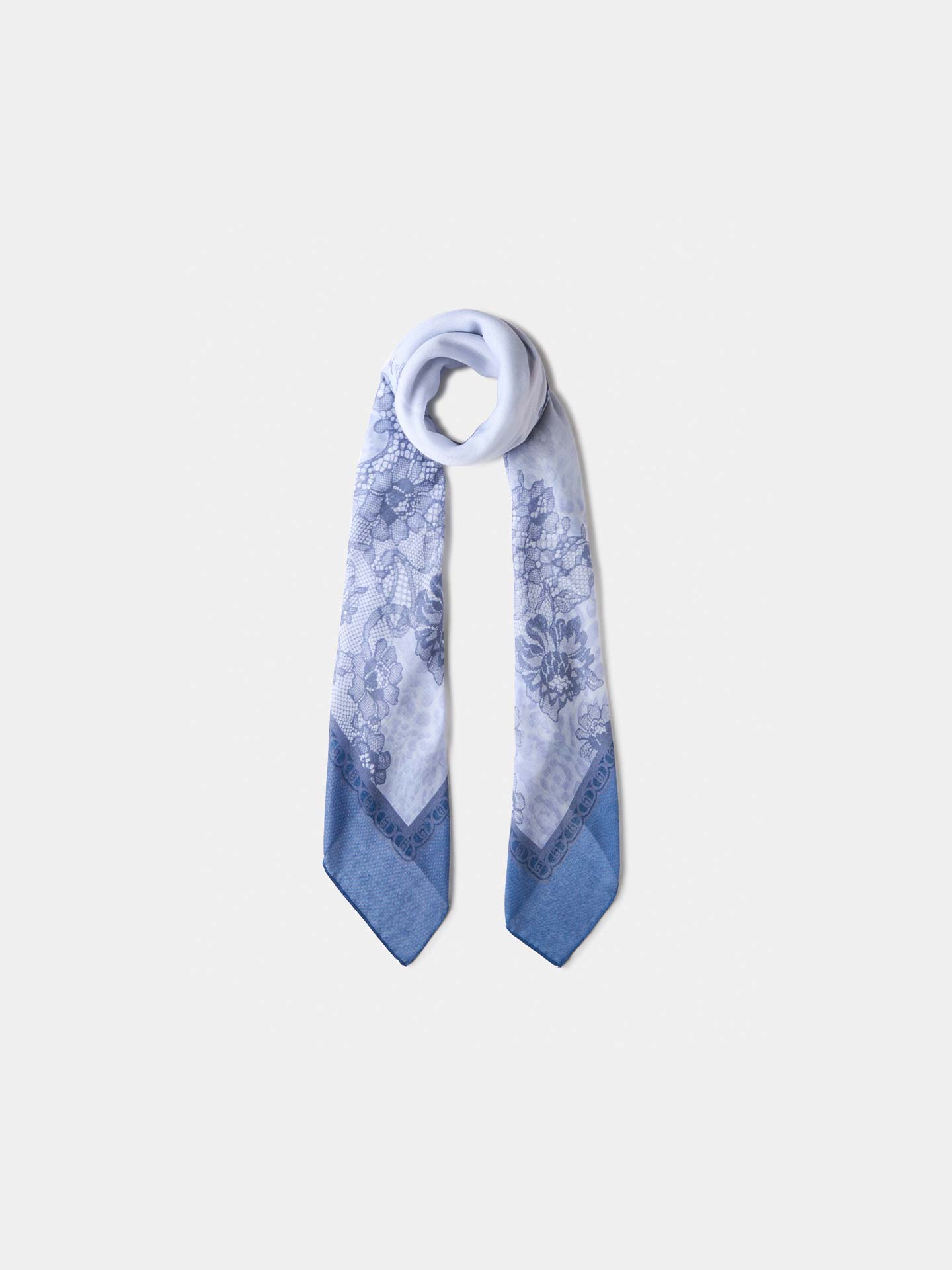 Écharpe com Padrão de Renda Floral