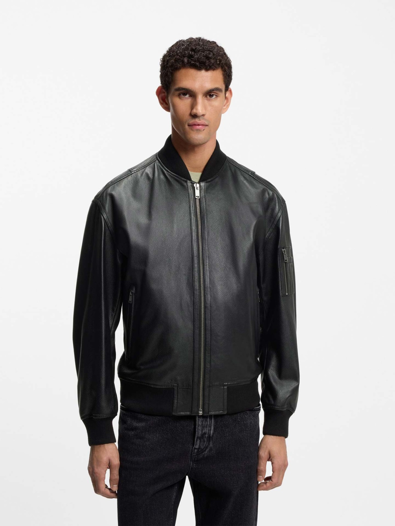 Casaco Bomber em Pele