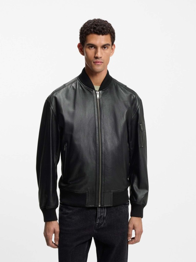 Casaco Bomber em Pele