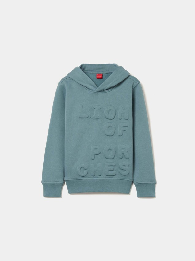 Sweatshirt com Capuz e Logótipo em Relevo