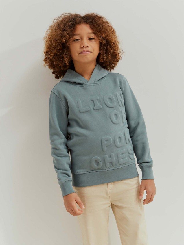 Sweatshirt com Capuz e Logótipo em Relevo