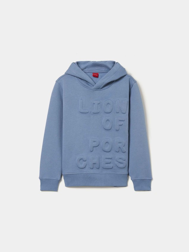 Sweatshirt com Capuz e Logótipo em Relevo