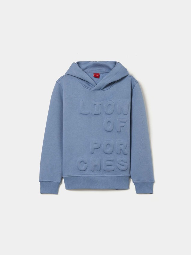 Sweatshirt com Capuz e Logótipo em Relevo