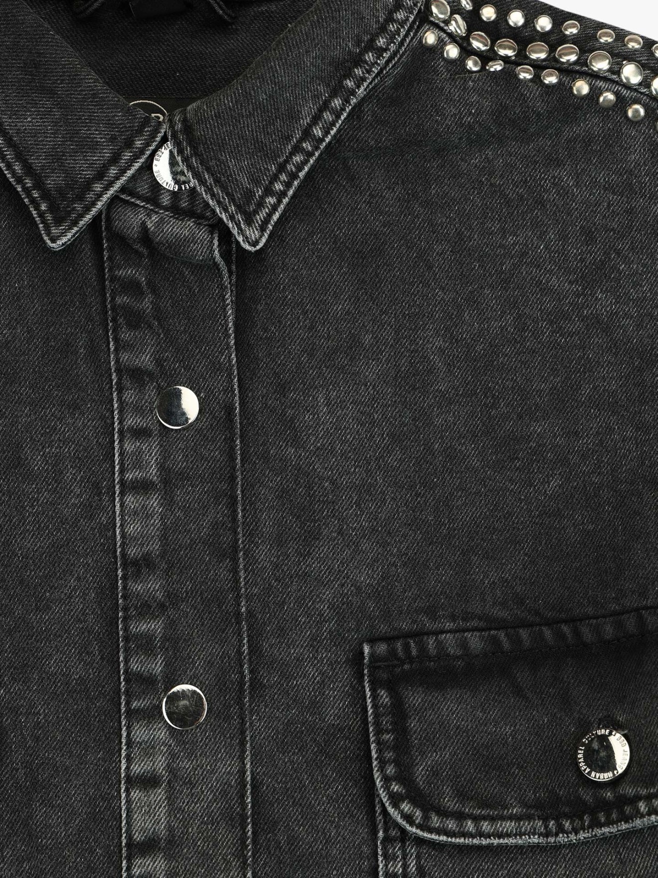 Sobrecamisa de Ganga com Tachas nos Ombros