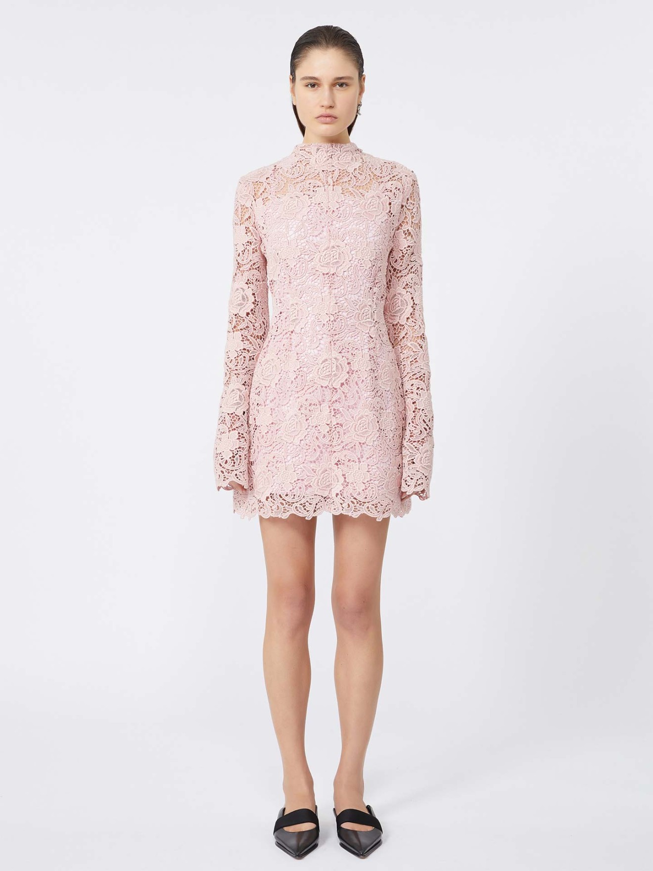 Vestido Curto de Macram Floral TEFRITE05