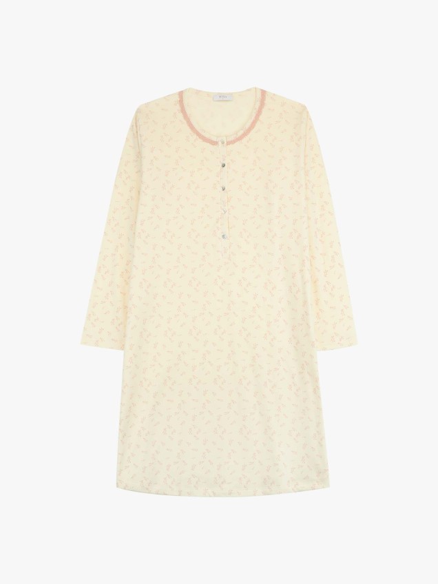 Camisa de Noite de Manga Comprida