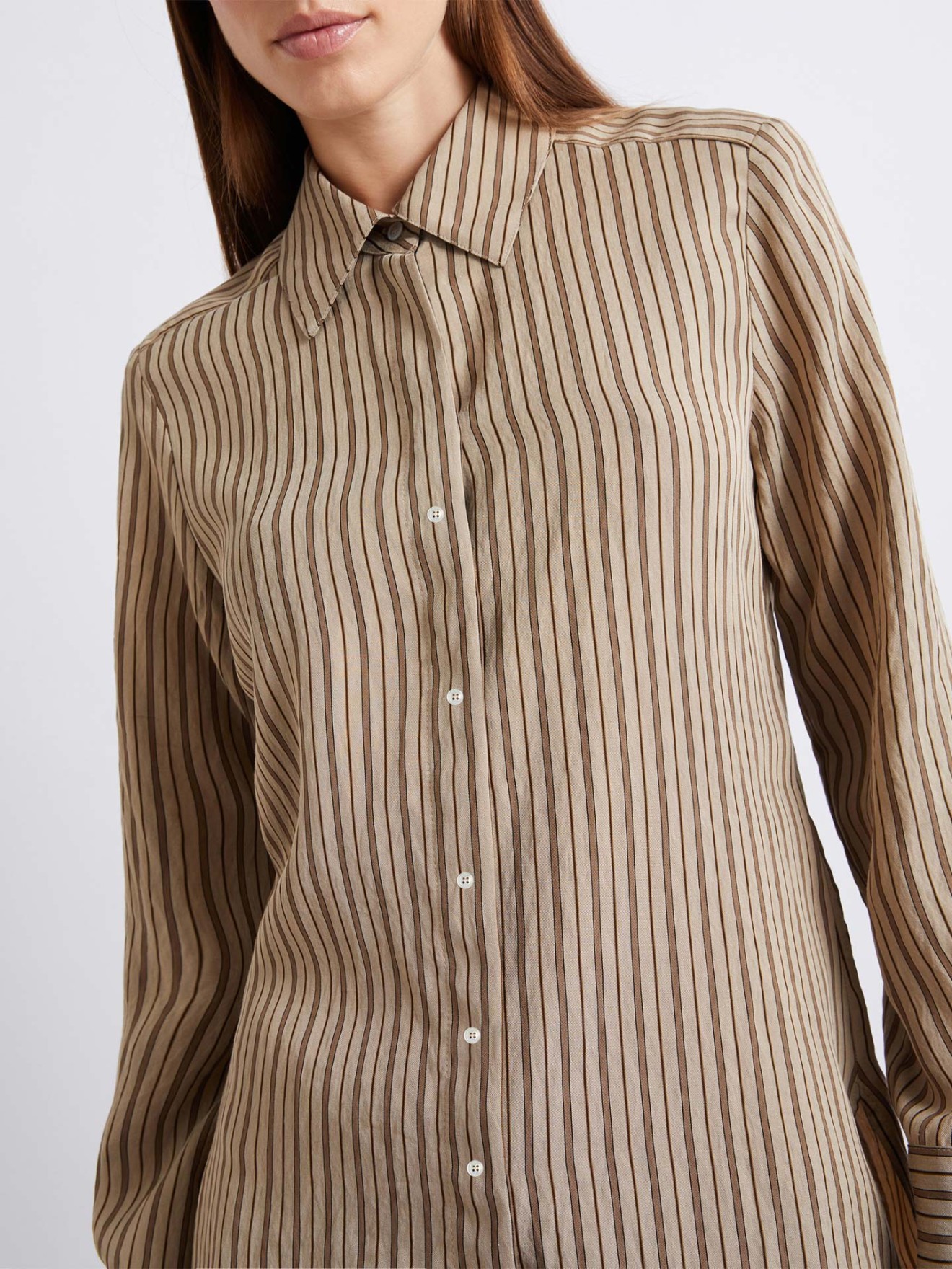 Camisa de Viscose Brilhante às Riscas MLLFOLK
