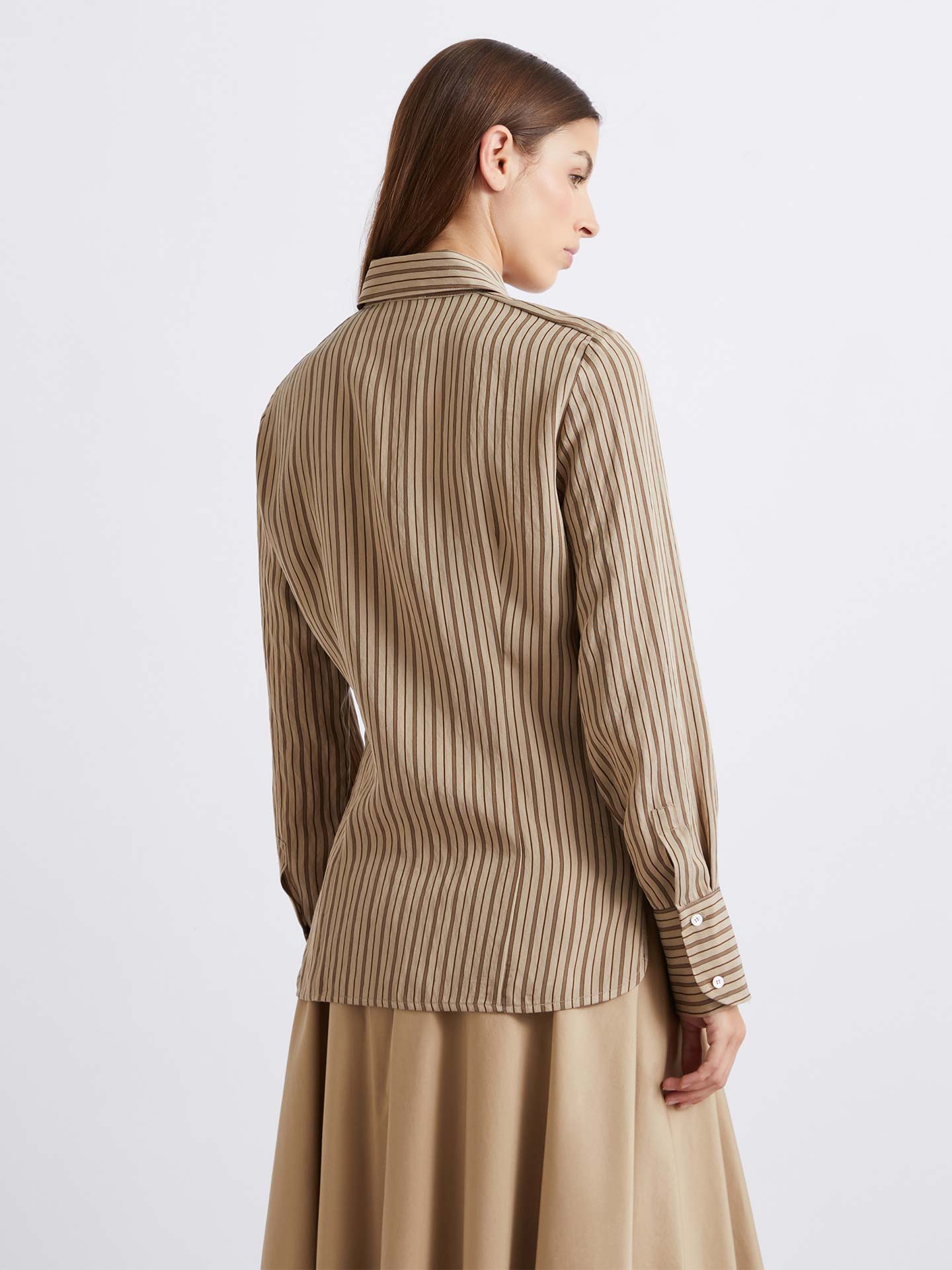 Camisa de Viscose Brilhante às Riscas MLLFOLK