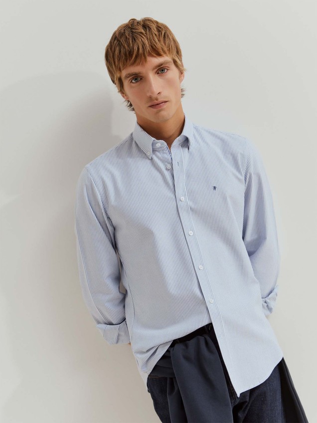 Camisa às Riscas Slim Fit