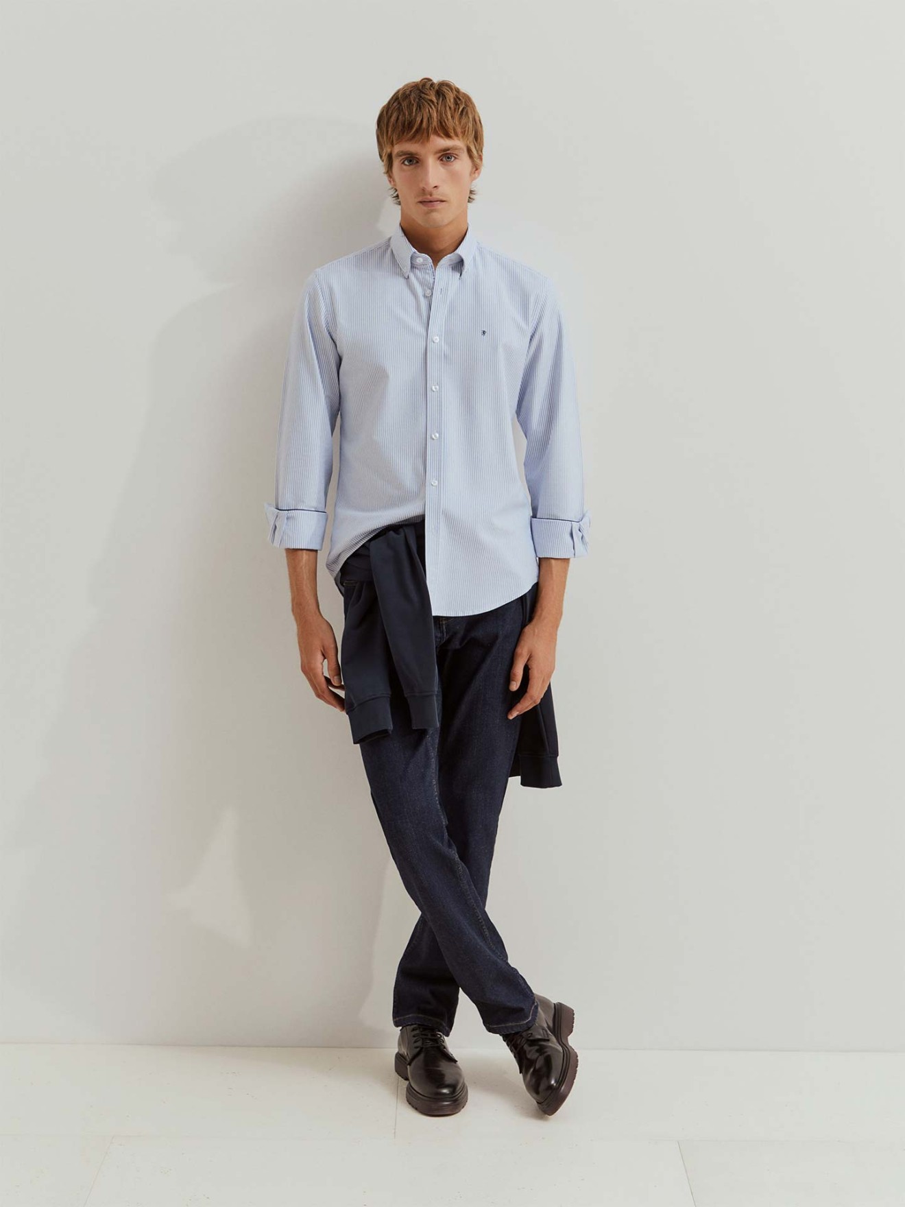 Camisa s Riscas Slim Fit