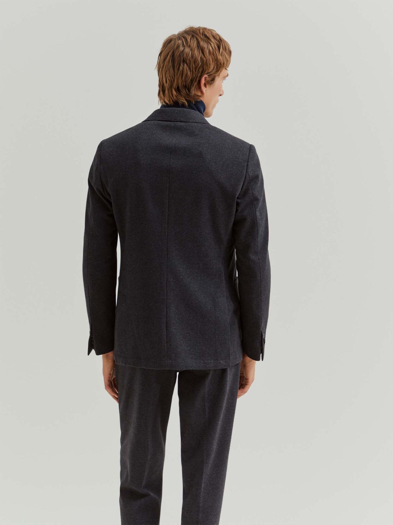 Blazer Slim Fit com Padro de Xadrez