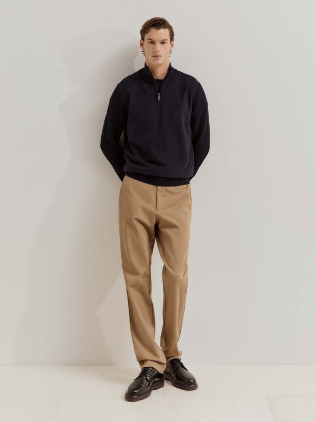 Camisola de Malha Combinada com Fecho