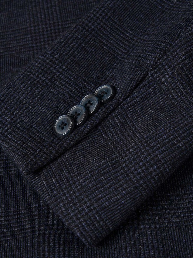 Blazer Slim Fit com Padrão de Xadrez